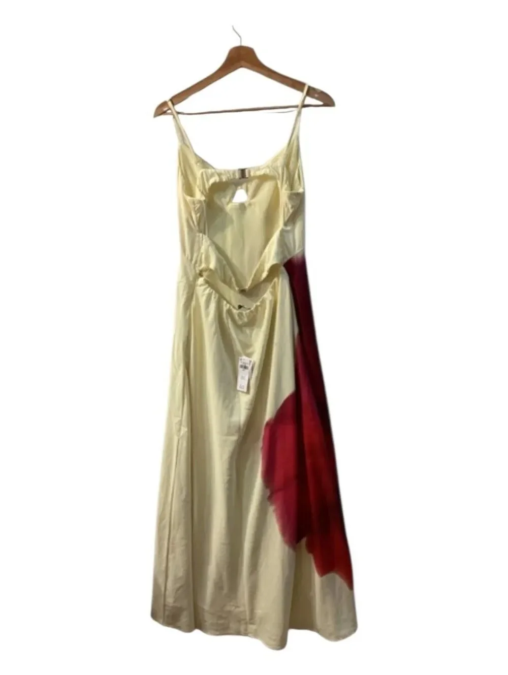 Abercrombie & Fitch Julia Slip Cutout Maxi Dress Sz L NWT Watercolor Print